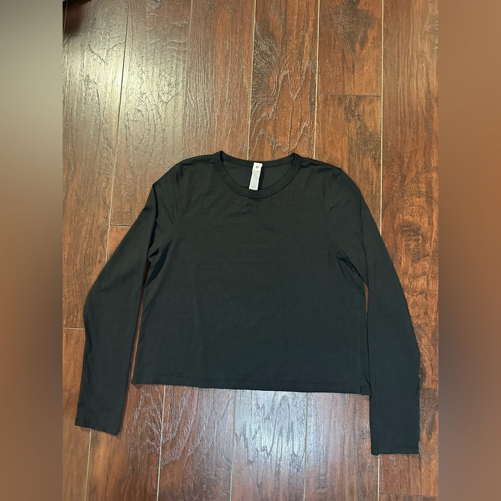Lululemon Classic-Fit Cotton-Blend Size 10 Long Sleeve Shirt Black